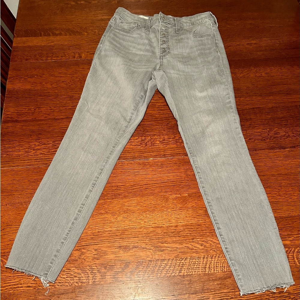 Universal Thread High Waisted Button Up Gray Jeans - image 1